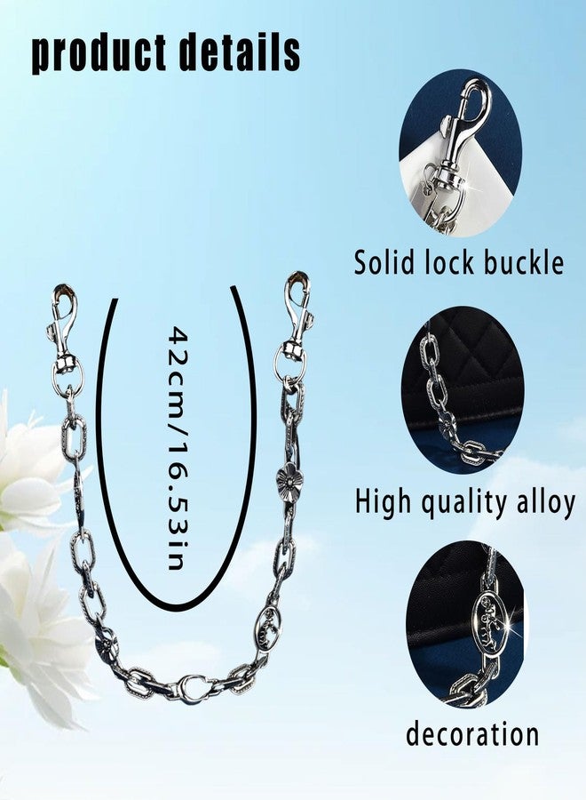 LSBDJDL Silver Cute Bag Charms Wallet Chain Keychains Gold Chain For Purse Purse Accessories For Handbags For women (silver letters) - Image 2